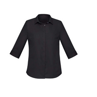 Biz Corporates Womens Charlie 3/4 Shirt Black