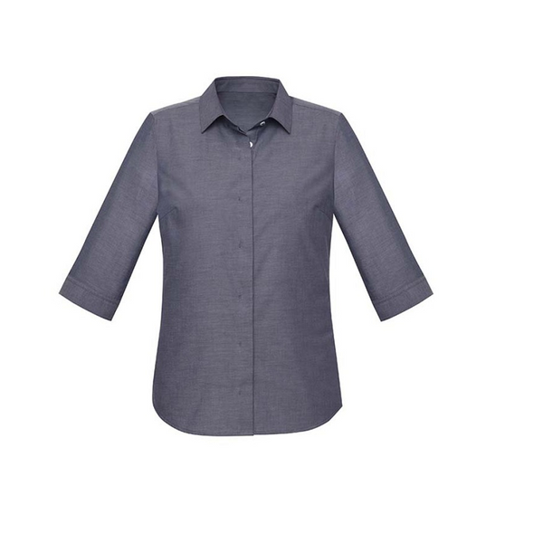 Biz Corporates Womens Charlie 3/4 Shirt Navy Chambray