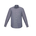 Biz Corporate Mens Charlie Classic Fit Long Sleeve Shirt Navy Chambray