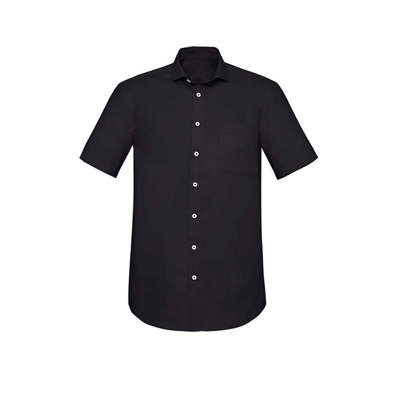 Biz Corporate Mens Charlie Classic Fit Short Sleeve Shirt Black