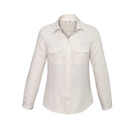 Biz Collection Ladies Madison Long Sleeve Shirt Ivory