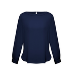 Biz Collection Ladies Madison Boatneck Blouse Midnight Blue