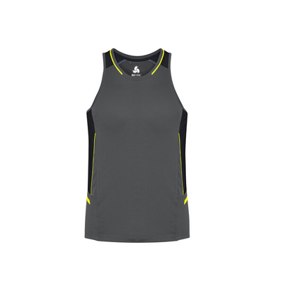 Biz Collection Mens Renegade Singlet Grey/Black/Yellow