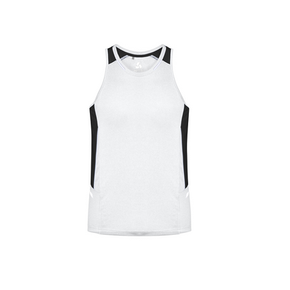 Biz Collection Mens Renegade Singlet White/Black