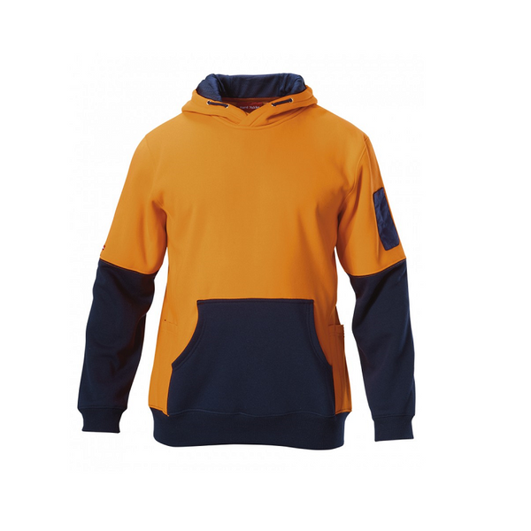 Hard Yakka Polycotton Hi-Vis Fleece Hoodie Orange/Navy