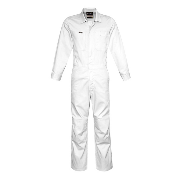 Syzmik Mens Lightweight Cotton Drill Overall White