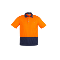 Syzmik Unisex Hi Vis Short Sleeve Spliced Polo Orange/Navy