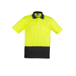 Syzmik Unisex Hi Vis Short Sleeve Spliced Polo Yellow/Black