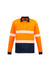 Syzmik Unisex Hi Vis Segmented Long Sleeve Polo Orange/Navy