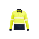 Syzmik Unisex Hi Vis Segmented Long Sleeve Polo Yellow/Navy