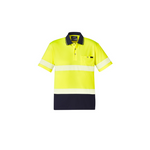 Syzmik Unisex Hi Vis Segmented Short Sleeve Polo Yellow/Navy