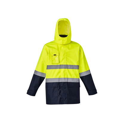 Syzmik Mens Hi Vis Basic 4 in 1 Waterproof Jacket Yellow/Navy