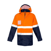 Syzmik Mens Hi Vis Ultimate Waterproof Jacket Orange/Navy