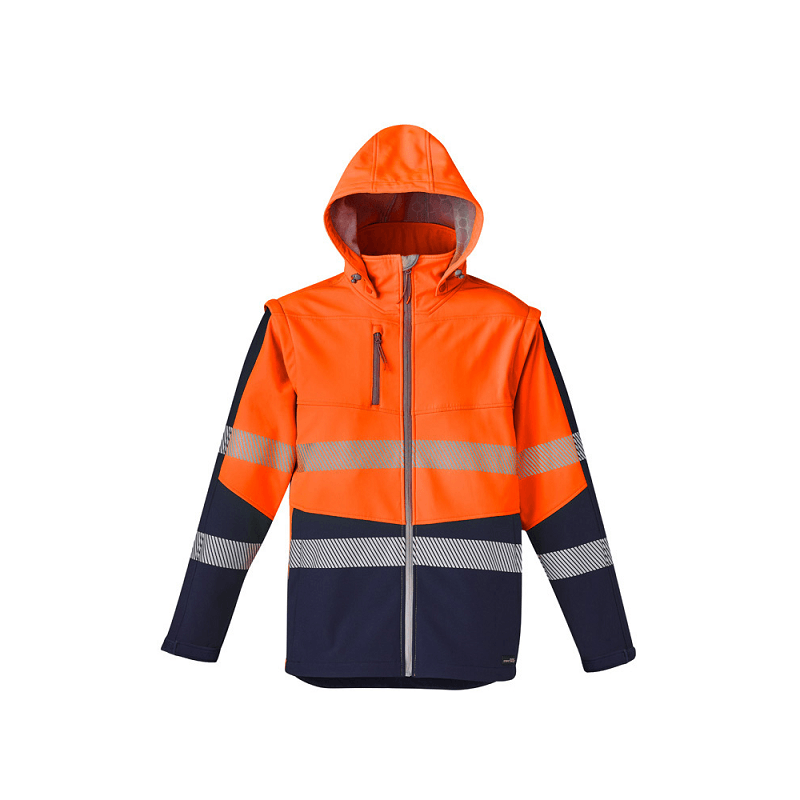 Syzmik Unisex 2 in 1 Stretch Softshell Taped Jacket Orange/Navy