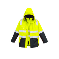 Syzmik Mens Hi Vis 4 in 1 Waterproof Jacket Yellow/Navy