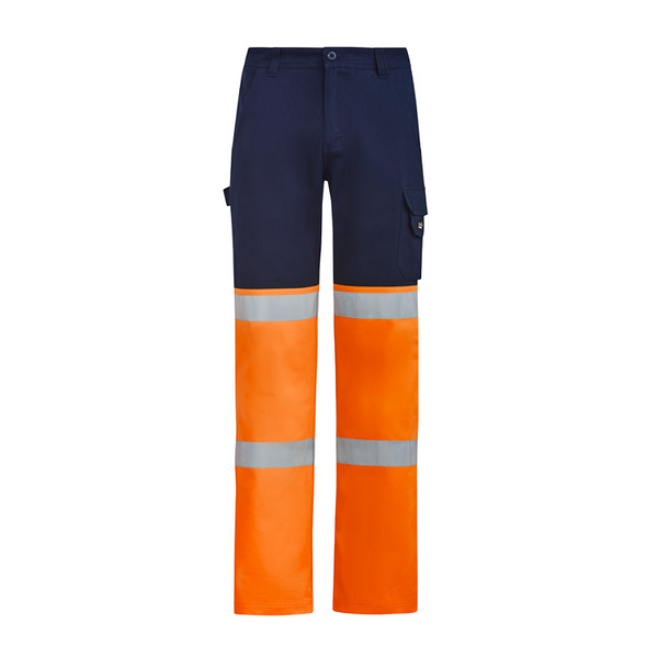 Syzmik Mens Bio Motion Hi Vis Taped Pant Orange/Navy