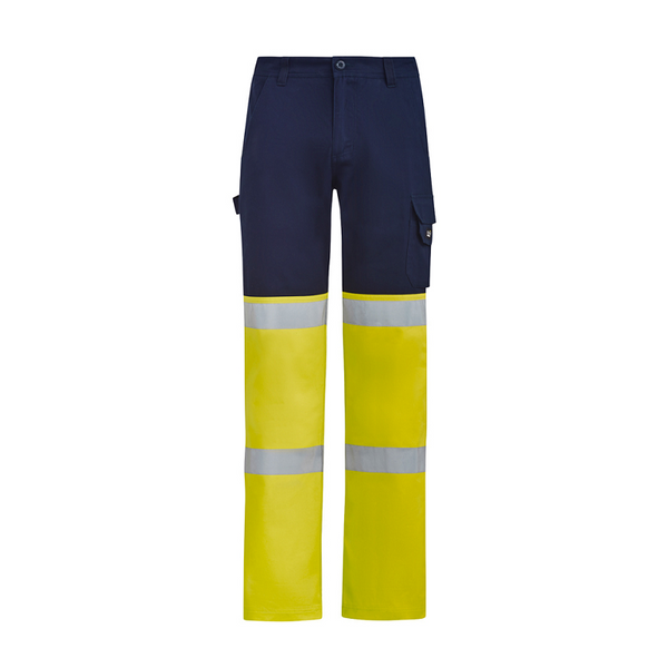 Syzmik Mens Bio Motion Hi Vis Taped Pant Yellow/Navy