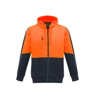 Syzmik Unisex Hi Vis Full Zip Hoodie Orange/Navy