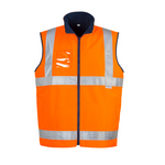 Syzmik Mens Hi Vis Lightweight Fleece Lined Vest Orange/Navy