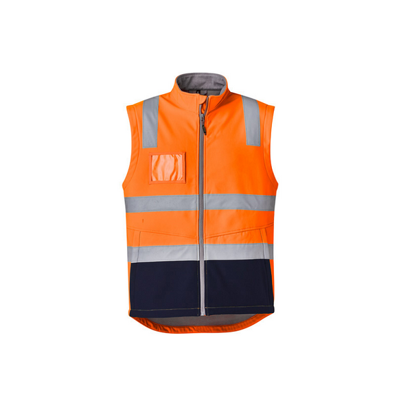 Syzmik Unisex Hi Vis Softshell Vest Orange/Navy