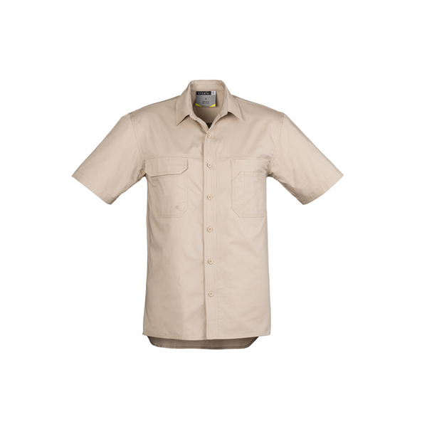 Syzmik Mens Lightweight Tradie Short Sleeve Shirt Sand