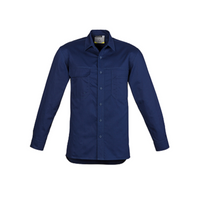 Syzmik Mens Lightweight Tradie Long Sleeve Shirt Blue