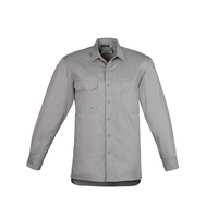 Syzmik Mens Lightweight Tradie Long Sleeve Shirt Grey