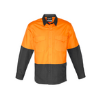 Syzmik Mens Cooling Hi Vis Spliced Shirt Orange/Charcoal