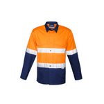 Syzmik Mens Cooling Taped Hi Vis Spliced Shirt Orange/Navy