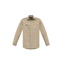 Syzmik Mens Streetworx Long Sleeve Shirt Khaki