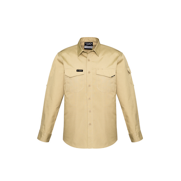 Syzmik Mens Cooling Long Sleeve Shirt Khaki