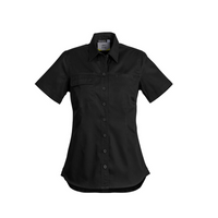 Syzmik Womens Lightweight Tradie Short Sleeve Shirt Black