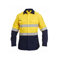 KingGee Workcool 2 Reflective Spliced Shirt Long Sleeve Yellow/Navy