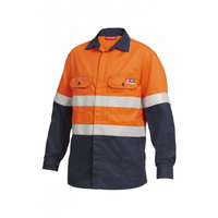 Hard Yakka Shieldtec FR Hi Vis 2 Tone Taped Shirt Orange/Navy