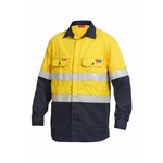 Hard Yakka Shieldtec FR Hi Vis 2 Tone Taped Shirt Yellow/Navy